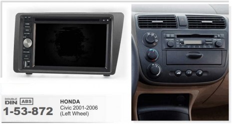 ΠΛΑΙΣΙΟ ΠΡΟΣΘΗΚΗ ΠΡΟΣΟΨΗ ice 1 & 2 DIN για οθόνη ή R/CD Honda Civic ’01-’05 (2-din KIT) 1-53-872